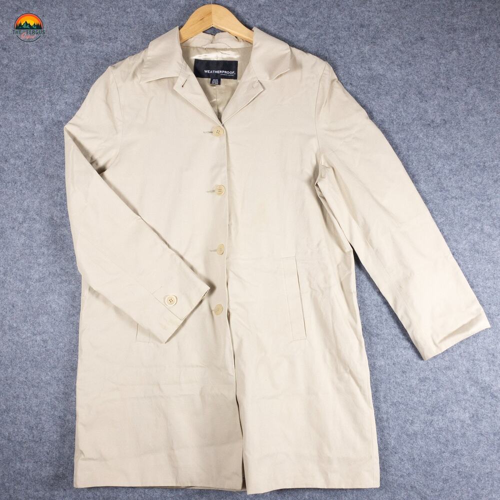 Weatherproof Garment Company Button Front Overcoat Ivory Women's Size Medium